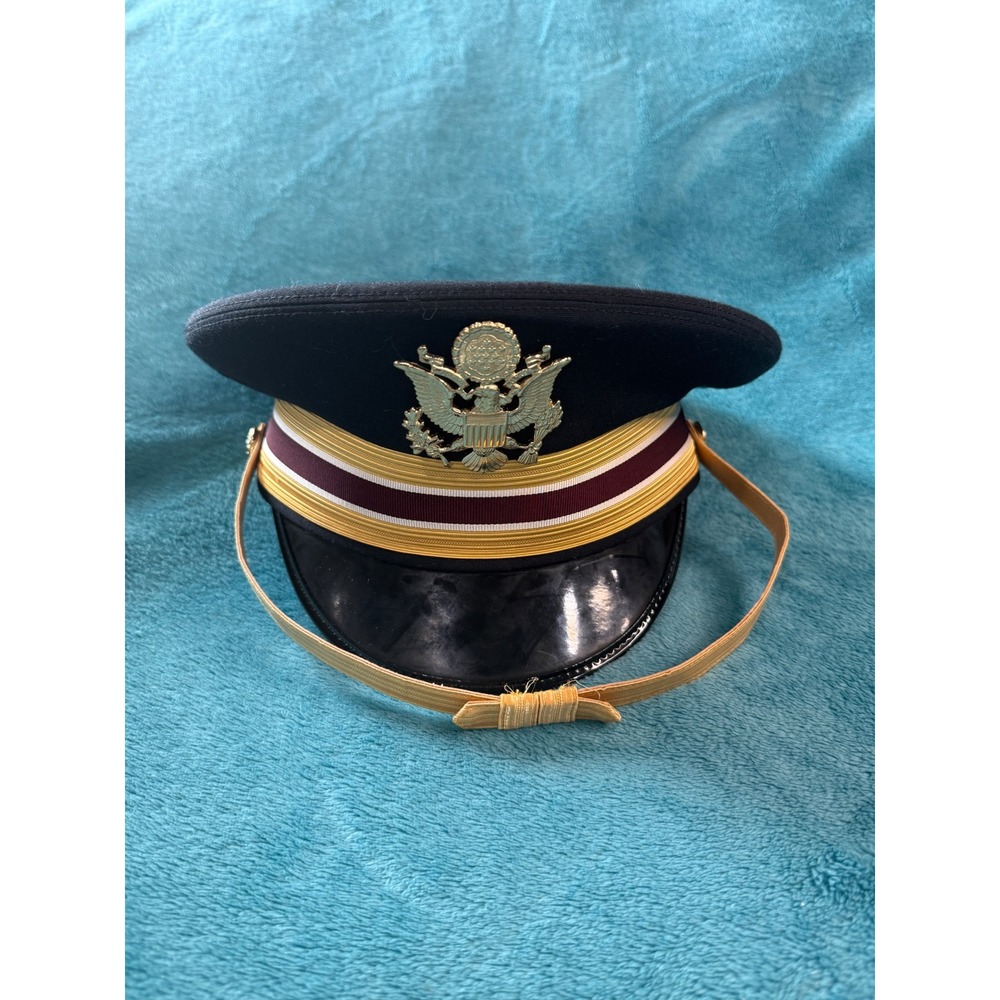 Kingform Cap New York Military Officer Service Hat Eagle Crest USA Made Size 7.5